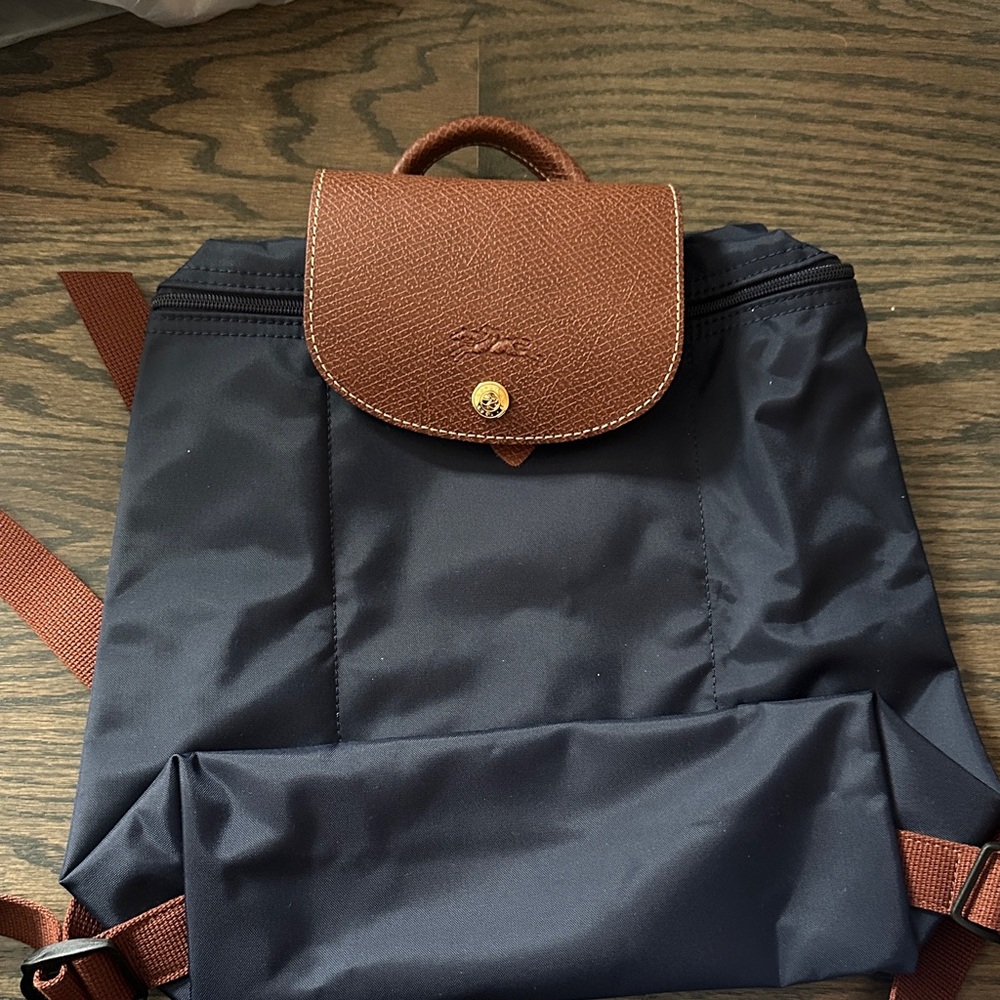 Longchamp navy blue back pack